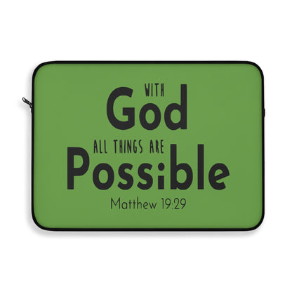 With God All Things Are Possible Laptop Sleeve