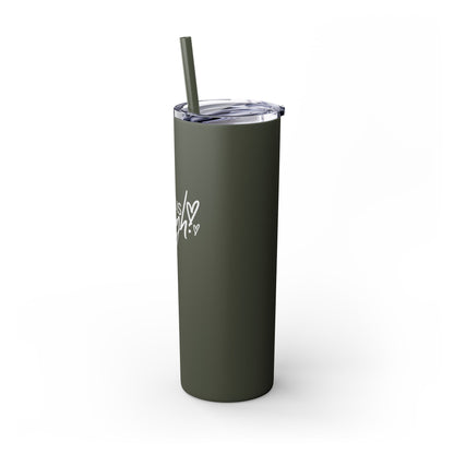 Jesus Is Enough Skinny Tumbler with Straw, 20oz