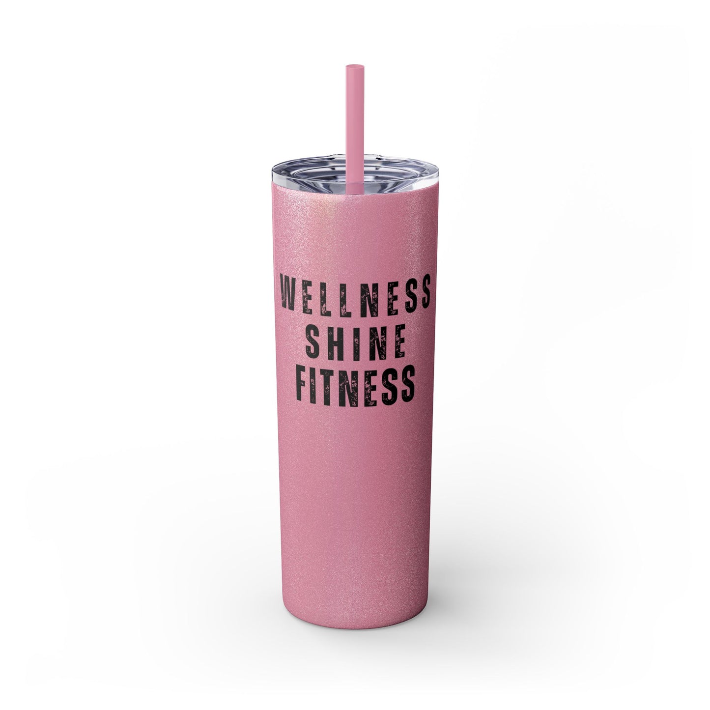 Wellness Shine Fitness Skinny Tumbler with Straw, 20oz