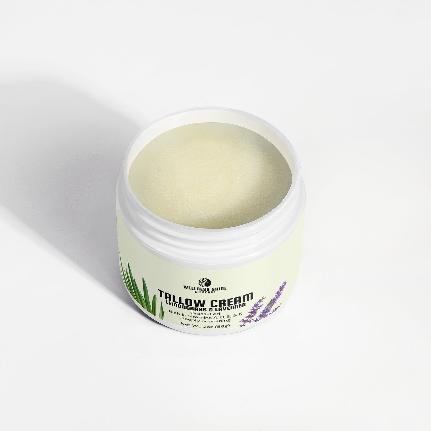 Tallow Cream Lemongrass & Lavender - Deep Moisturizing and Rejuvenating Skin Care by Wellness Shine