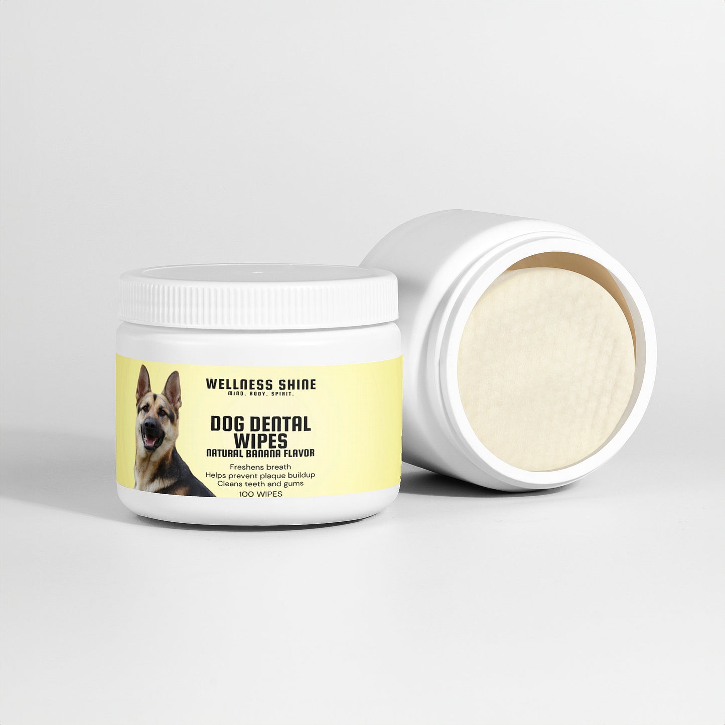 Dog Dental Wipes - Breath Freshener and Plaque Buildup Reducer Dog Care by Wellness Shine