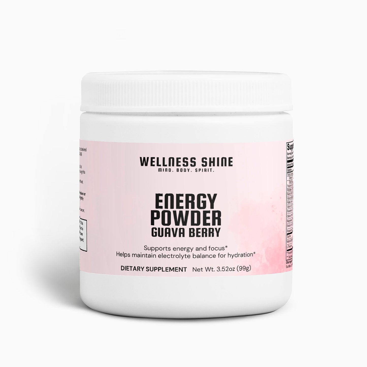 Energy Powder (Guava Berry) – Energy and Focus Supplement by Wellness Shine