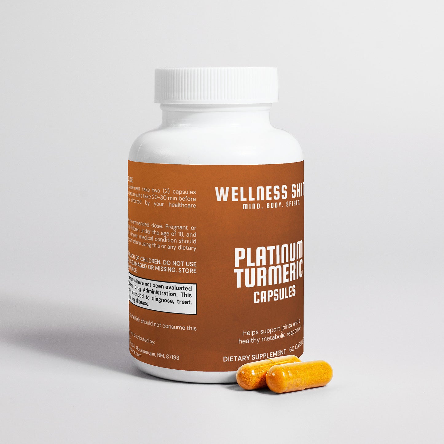 Platinum Turmeric Capsules – Joint & Inflammation Support by Wellness Shine