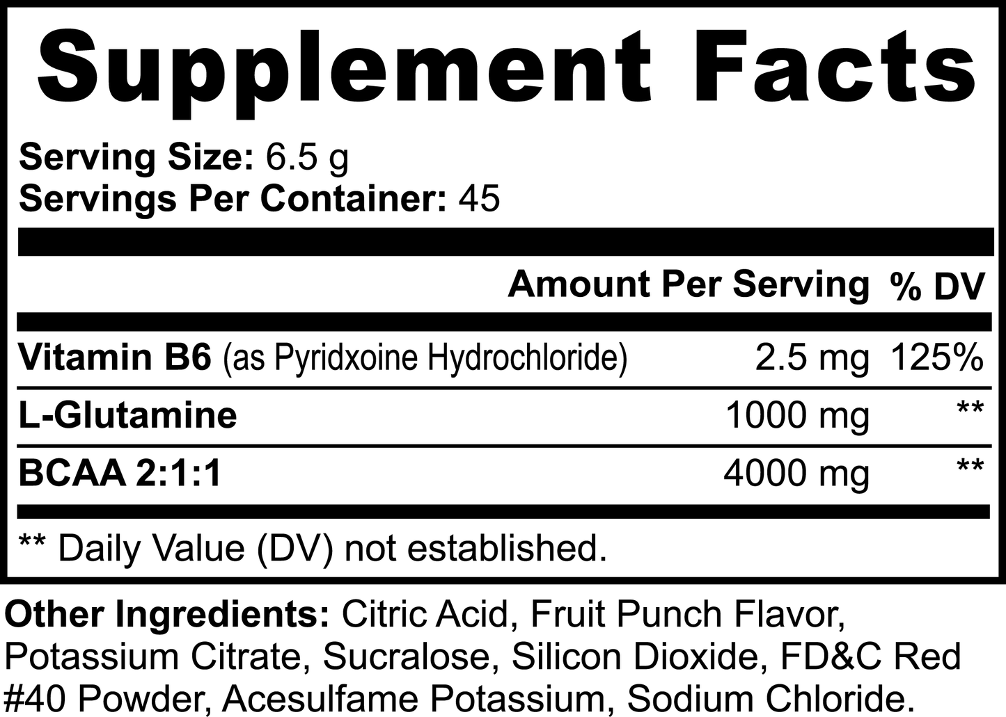 BCAA Shock Powder – Fruit Punch – 292.5g (45 Servings) by Wellness Shine