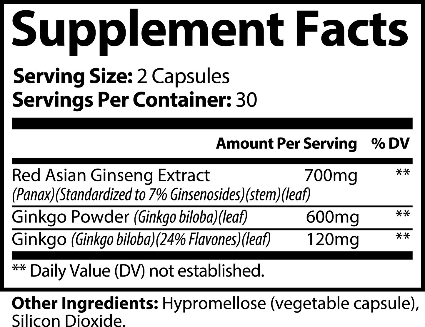 Ginkgo Biloba + Ginseng Supplement – Boost Energy, Focus & Circulation | 60 Capsules by Wellness Shine