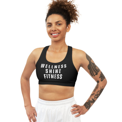 Wellness Shine Fitness Seamless Sports Bra, Black