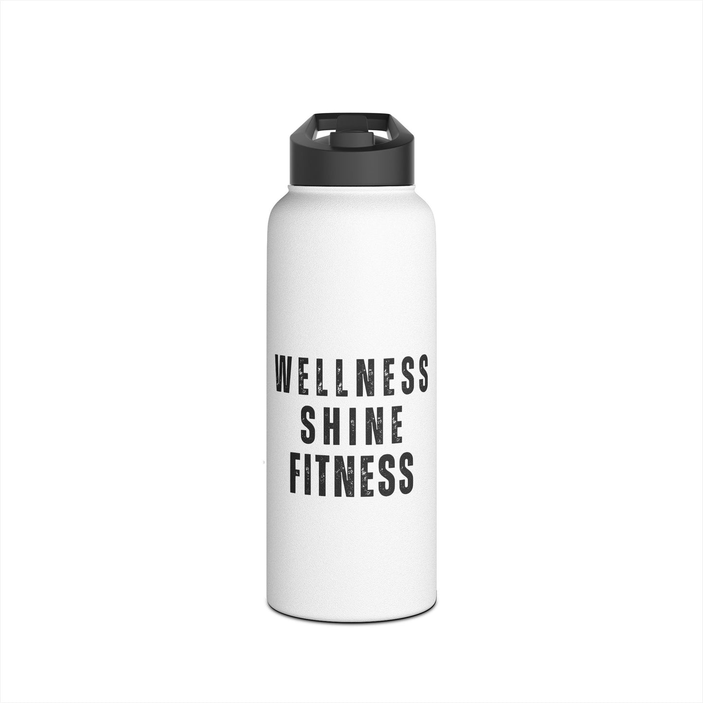 Wellness Shine Fitness Stainless Steel Water Bottle, Standard Lid, White