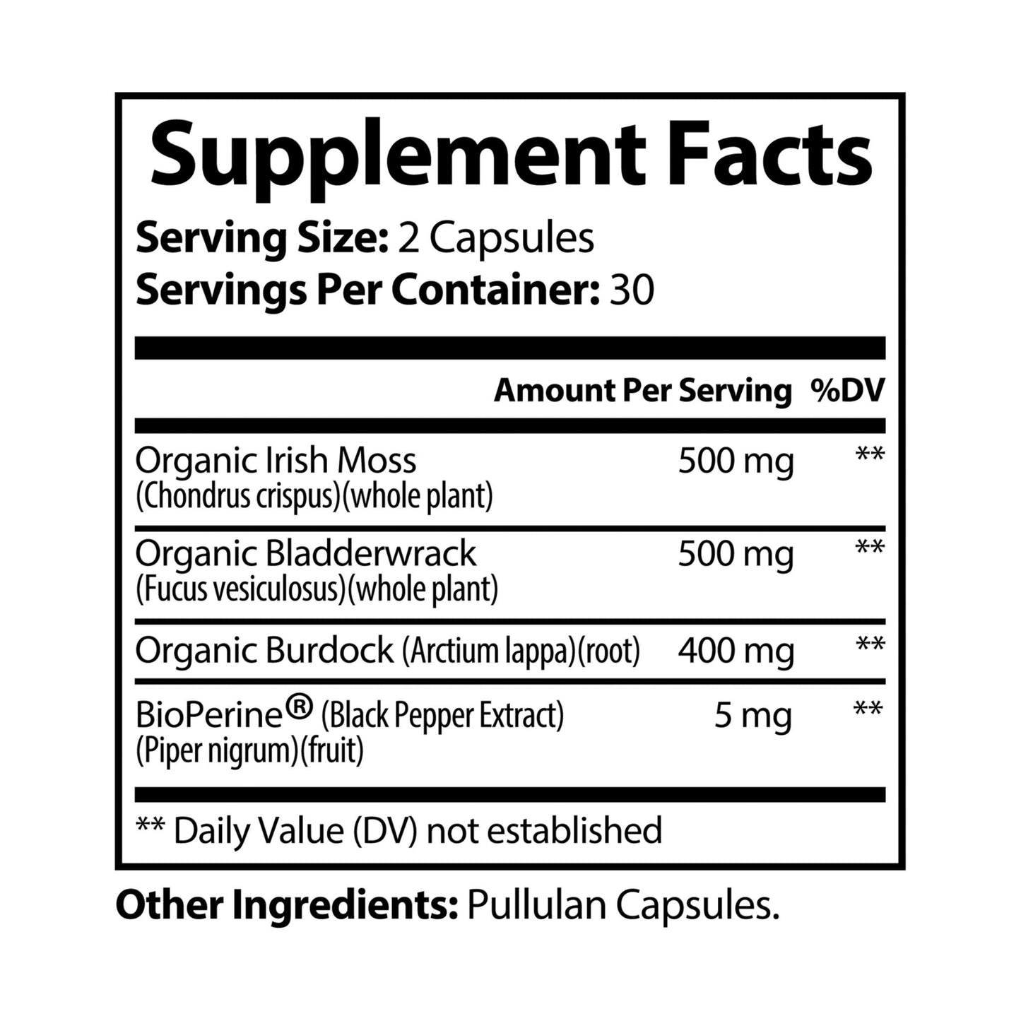 Wellness Shine Sea Moss Supplement (60 Capsules)