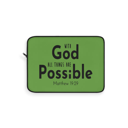 With God All Things Are Possible Laptop Sleeve