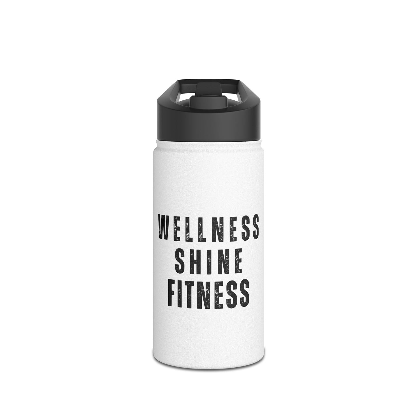 Wellness Shine Fitness Stainless Steel Water Bottle, Standard Lid, White