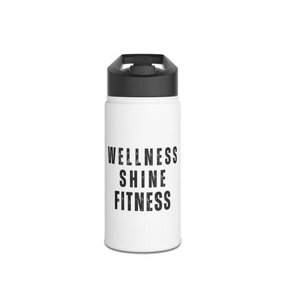 Wellness Shine Fitness Stainless Steel Water Bottle, Standard Lid, White