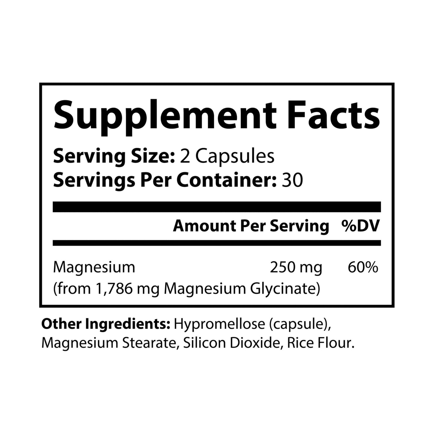 Wellness Shine Magnesium Glycinate Supplement (60 Capsules)