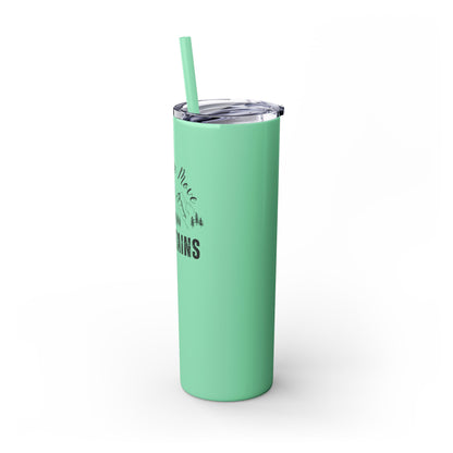 Faith Can Move Mountains Skinny Tumbler with Straw, 20oz