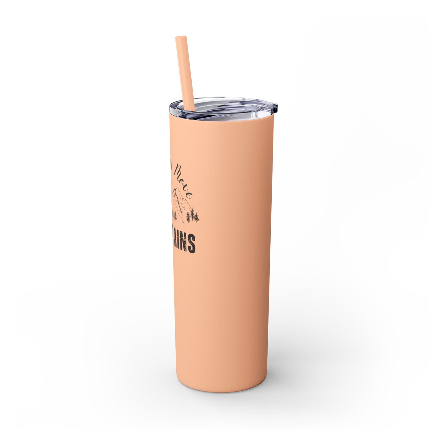 Faith Can Move Mountains Skinny Tumbler with Straw, 20oz