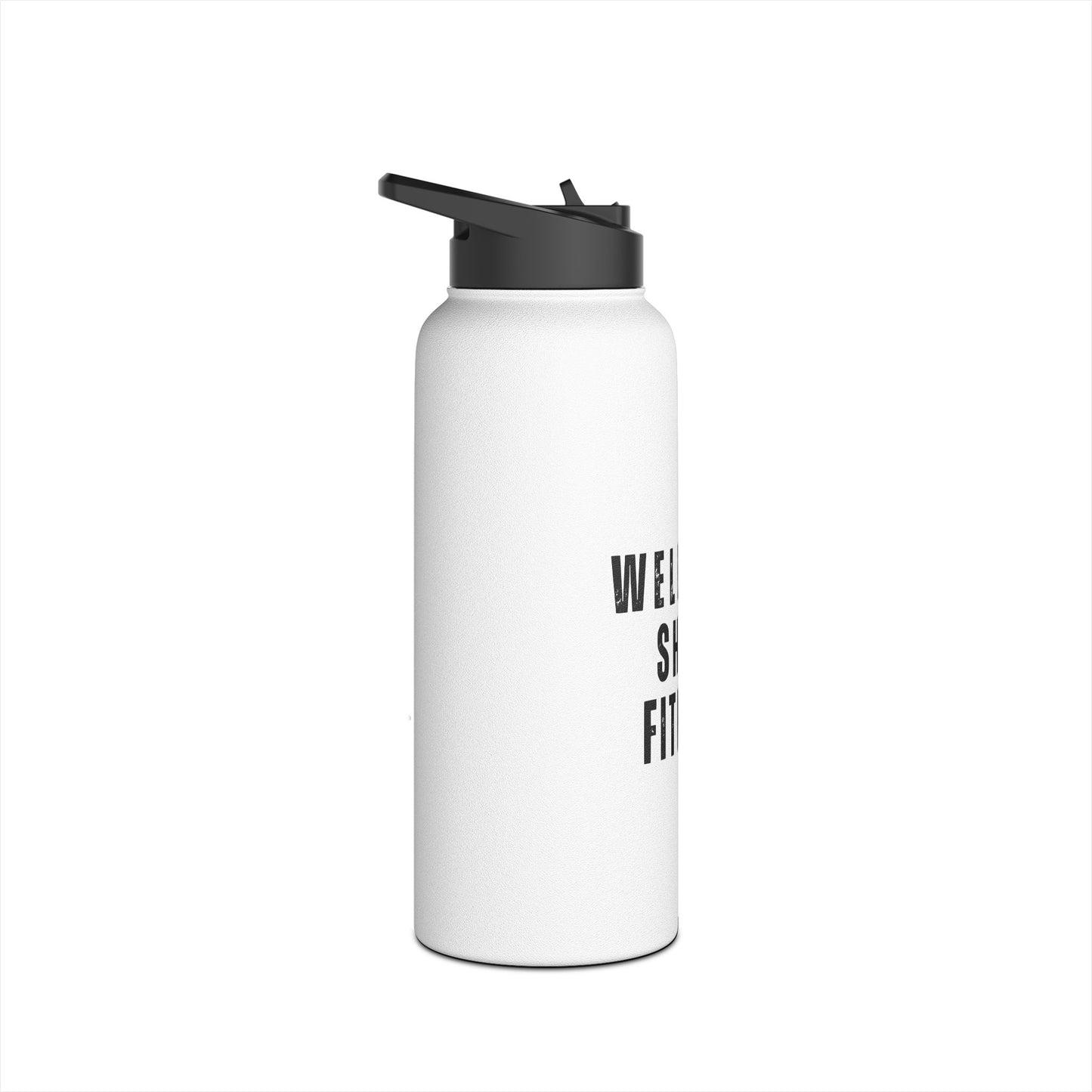 Wellness Shine Fitness Stainless Steel Water Bottle, Standard Lid, White