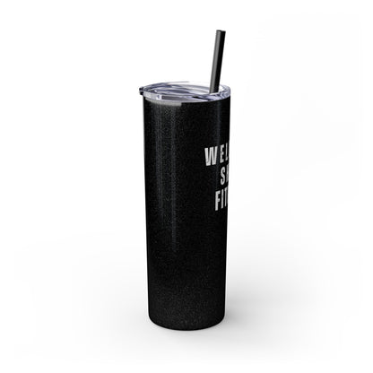 Wellness Shine Fitness Skinny Tumbler with Straw, 20oz