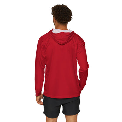 Wellness Shine Fitness Men's Sports Warmup Hoodie, Dark Red