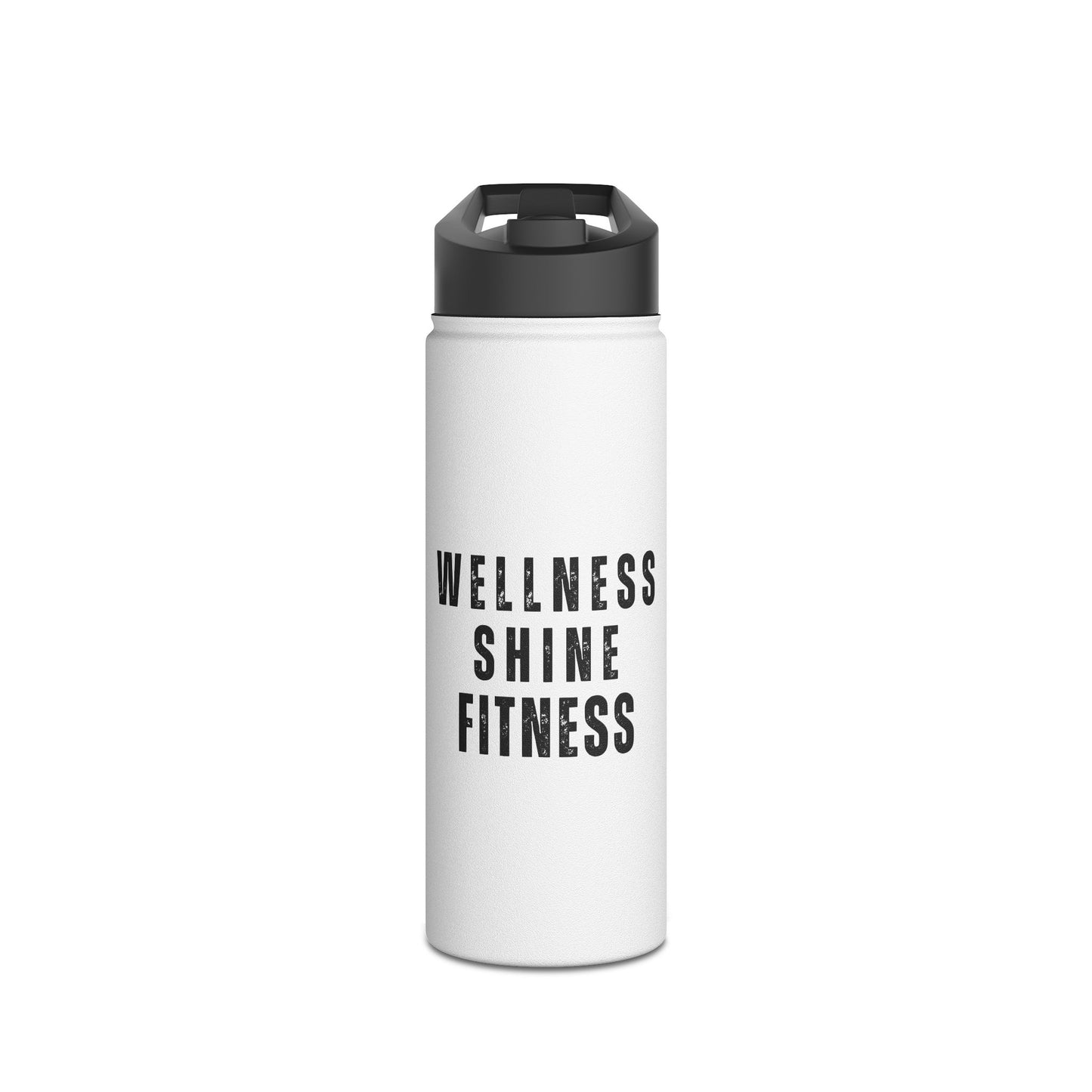 Wellness Shine Fitness Stainless Steel Water Bottle, Standard Lid, White