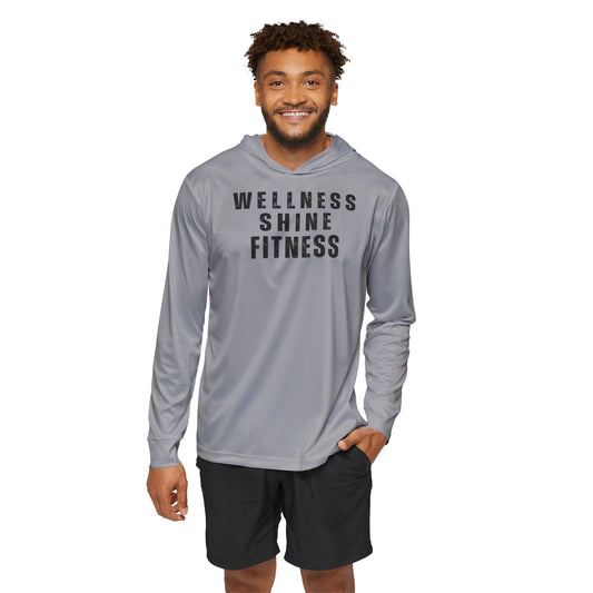 Wellness Shine Fitness Men's Sports Warmup Hoodie, Light Grey