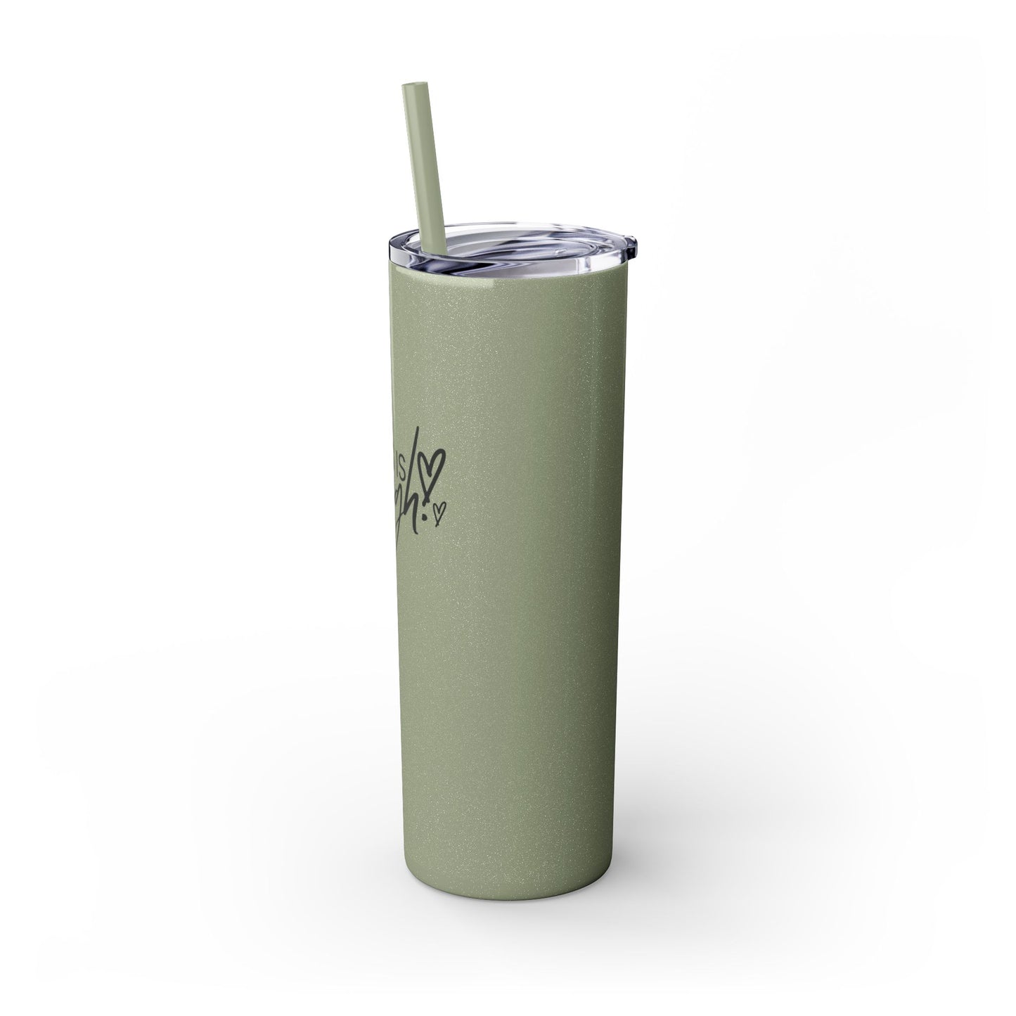 Jesus Is Enough Skinny Tumbler with Straw, 20oz