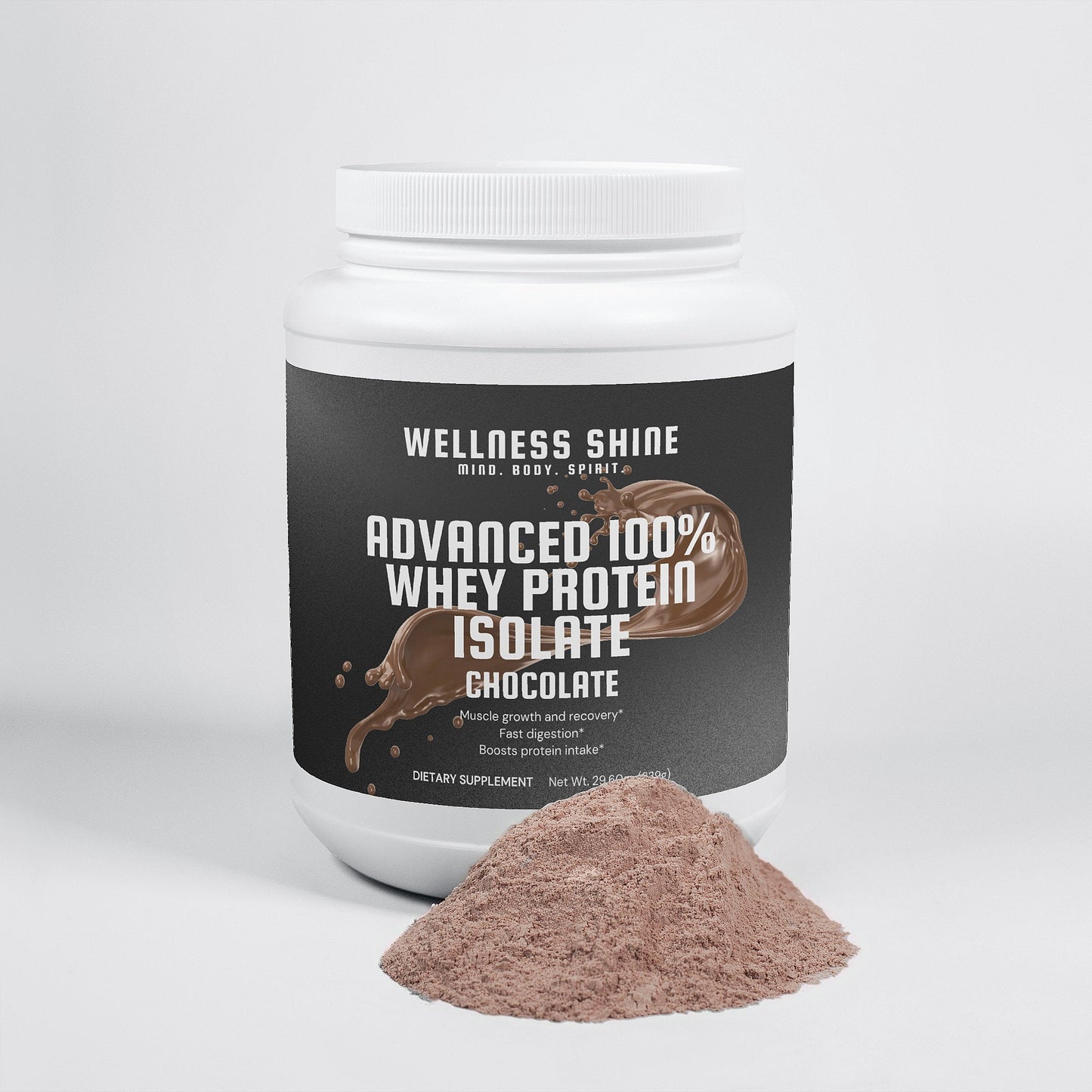 Advanced 100% Whey Protein Isolate (Chocolate) – Muscle Growth Supplement by Wellness Shine - Wellness Shine