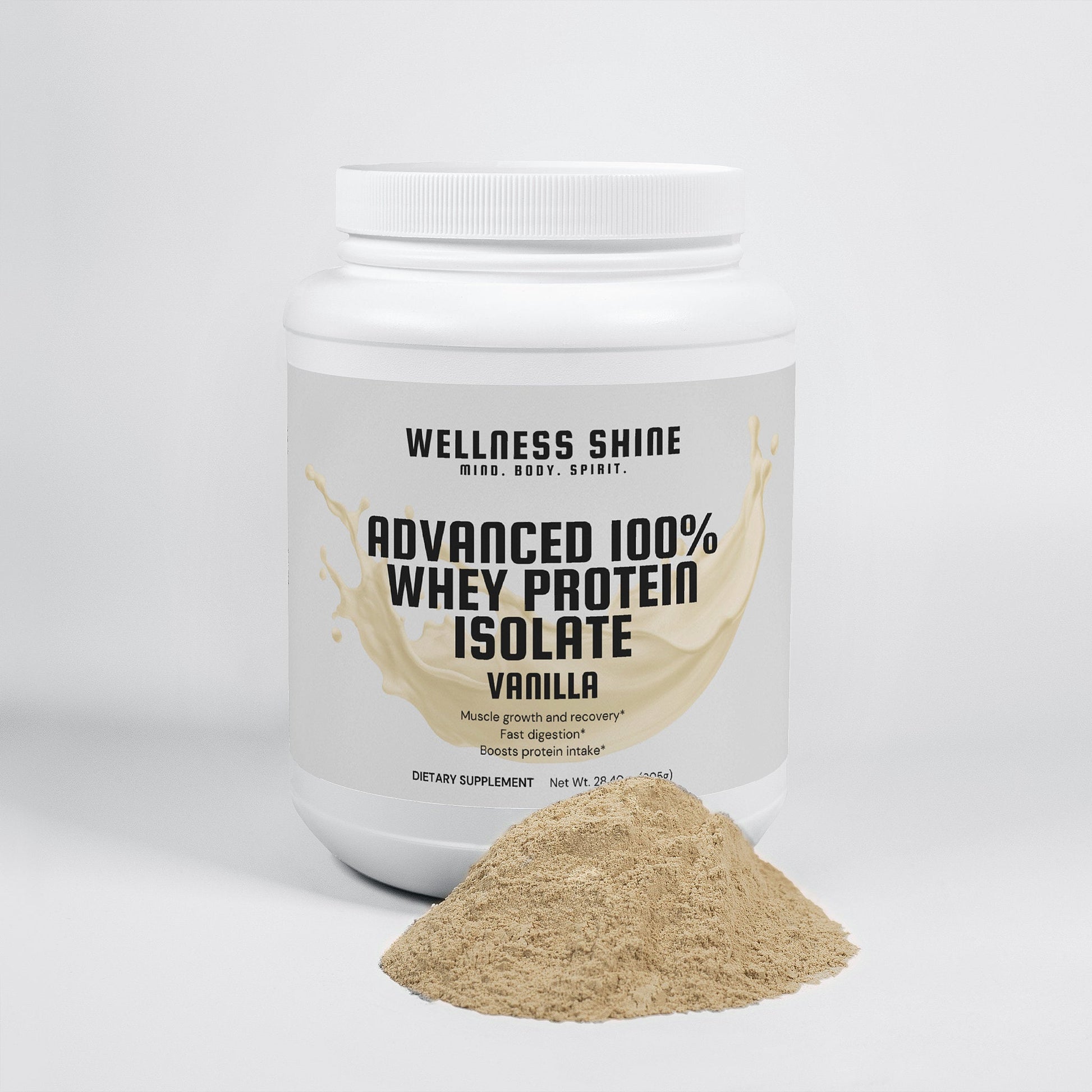 Advanced 100% Whey Protein Isolate (Vanilla) – Muscle Growth Supplement by Wellness Shine - Wellness Shine