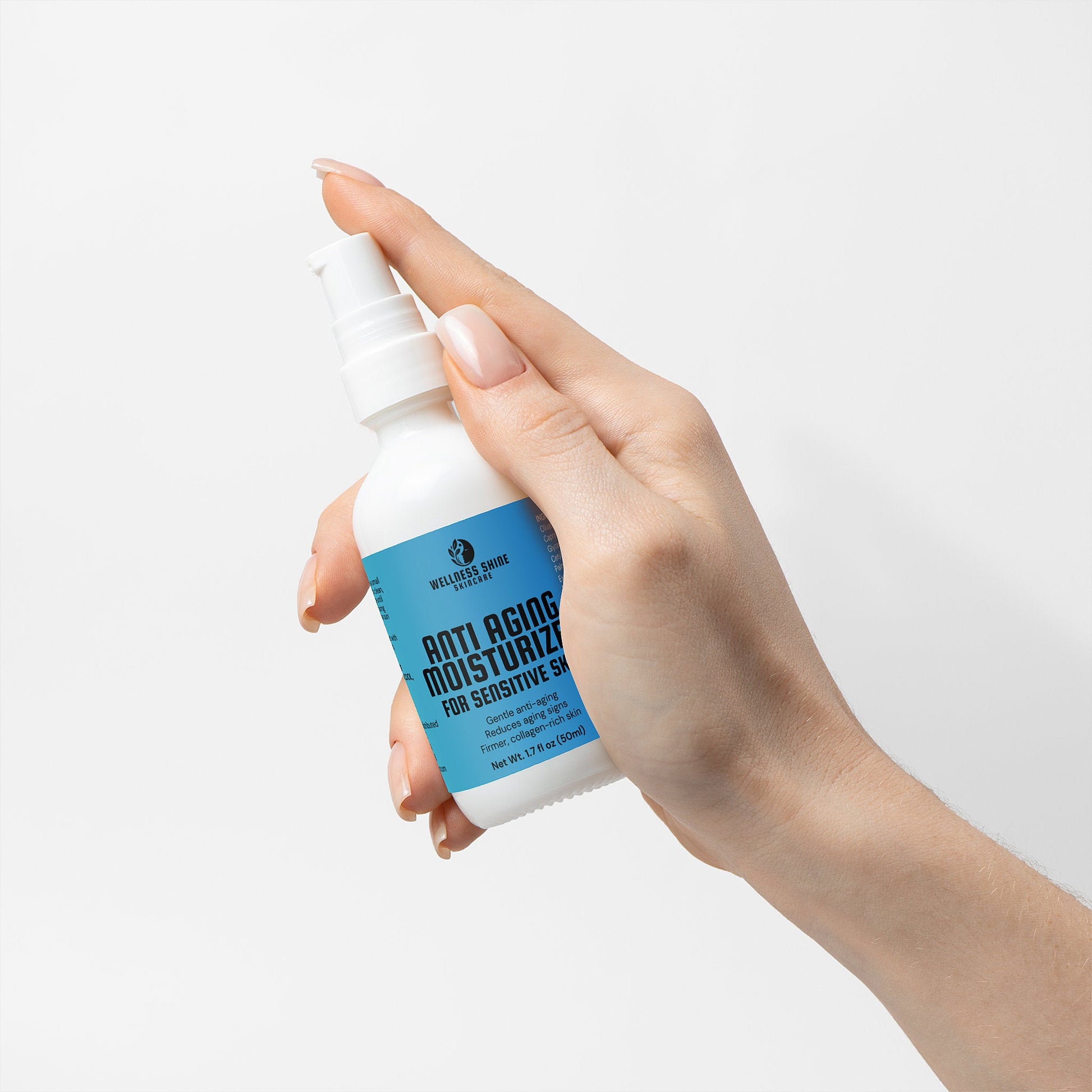 Anti Aging Moisturizer for Sensitive Skin - Hydrating, Elasticity and Moisturizing Skin Care by Wellness Shine - Wellness Shine