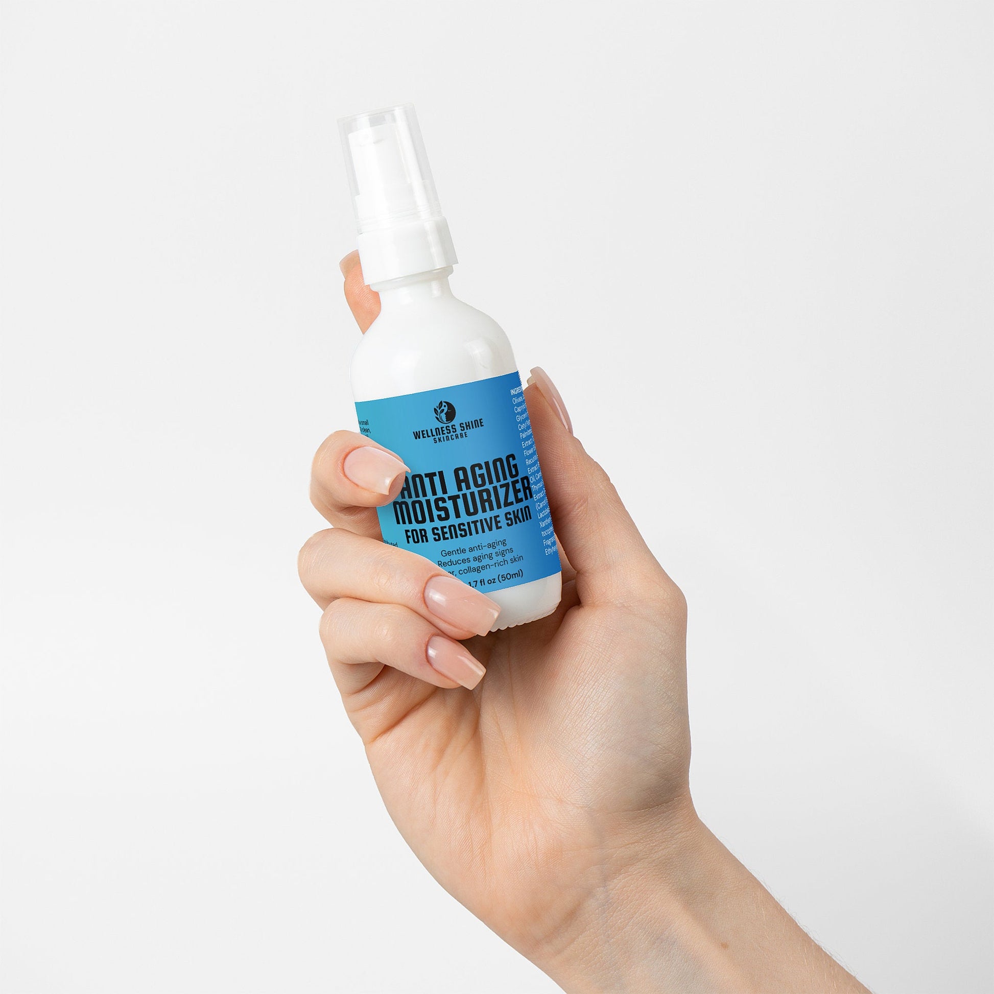 Anti Aging Moisturizer for Sensitive Skin - Hydrating, Elasticity and Moisturizing Skin Care by Wellness Shine - Wellness Shine