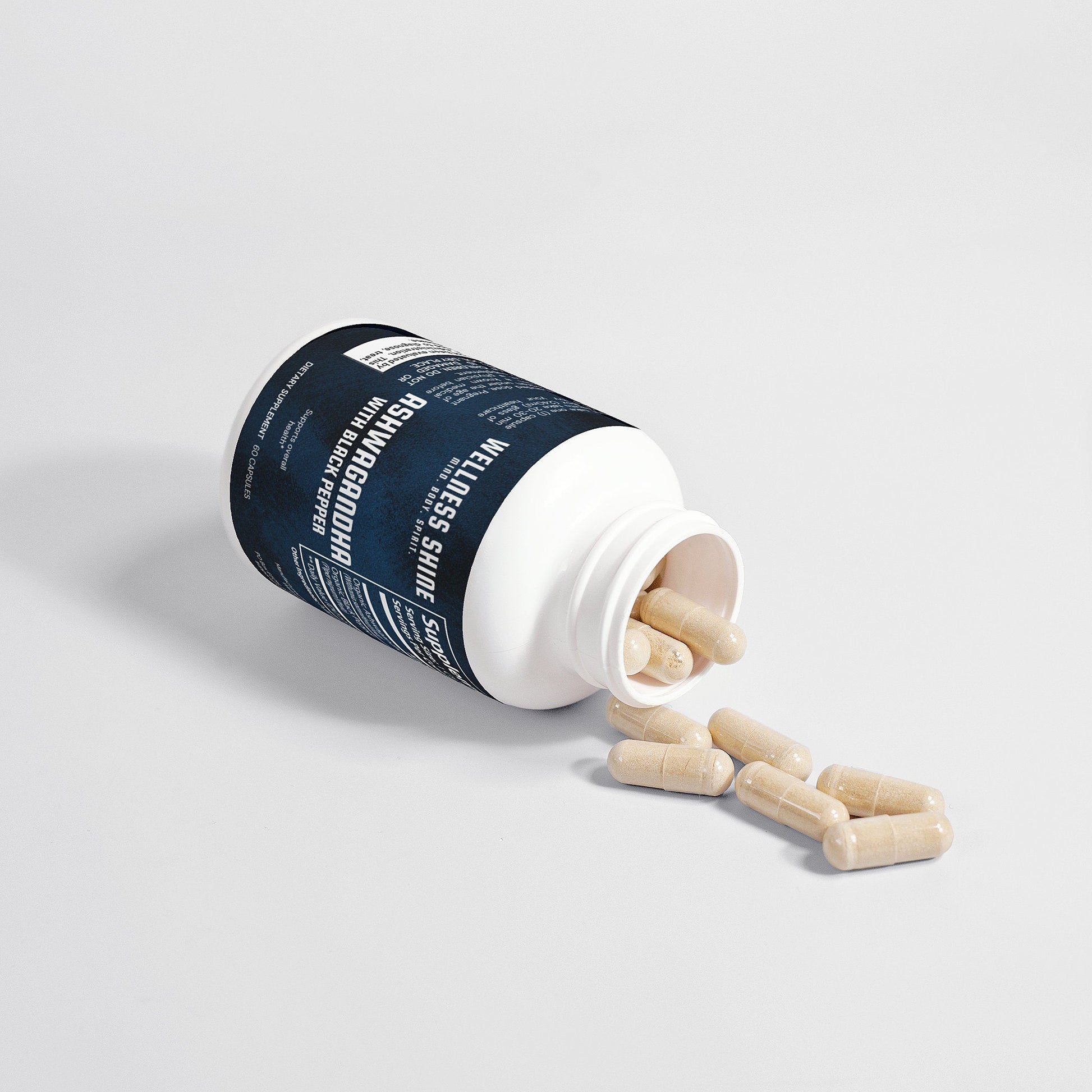 Ashwagandha & Black Pepper – Adaptogen Stress Calmer by Wellness Shine - Wellness Shine