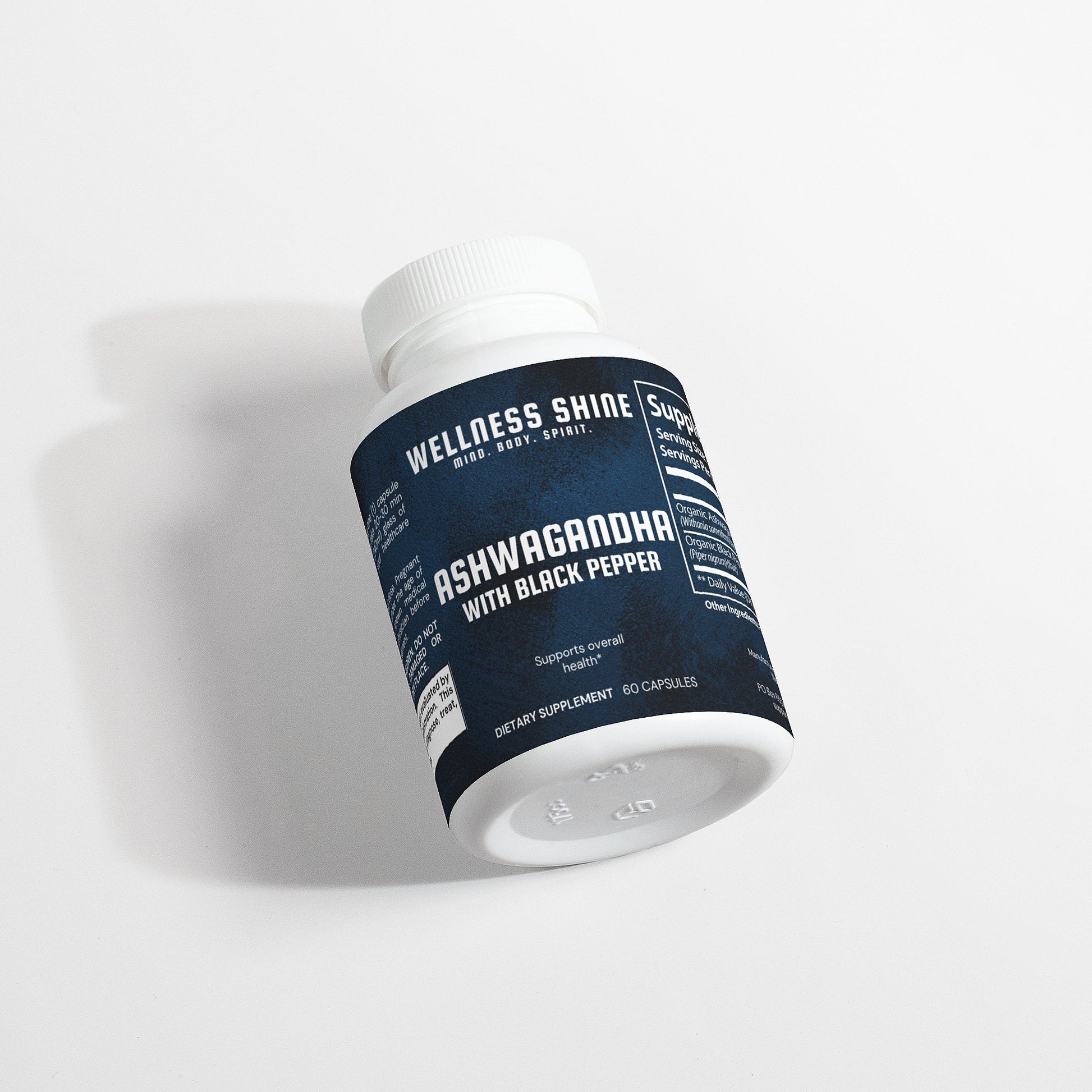 Ashwagandha & Black Pepper – Adaptogen Stress Calmer by Wellness Shine - Wellness Shine