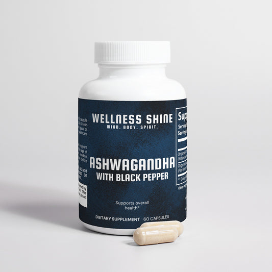 Ashwagandha & Black Pepper – Adaptogen Stress Calmer by Wellness Shine - Wellness Shine