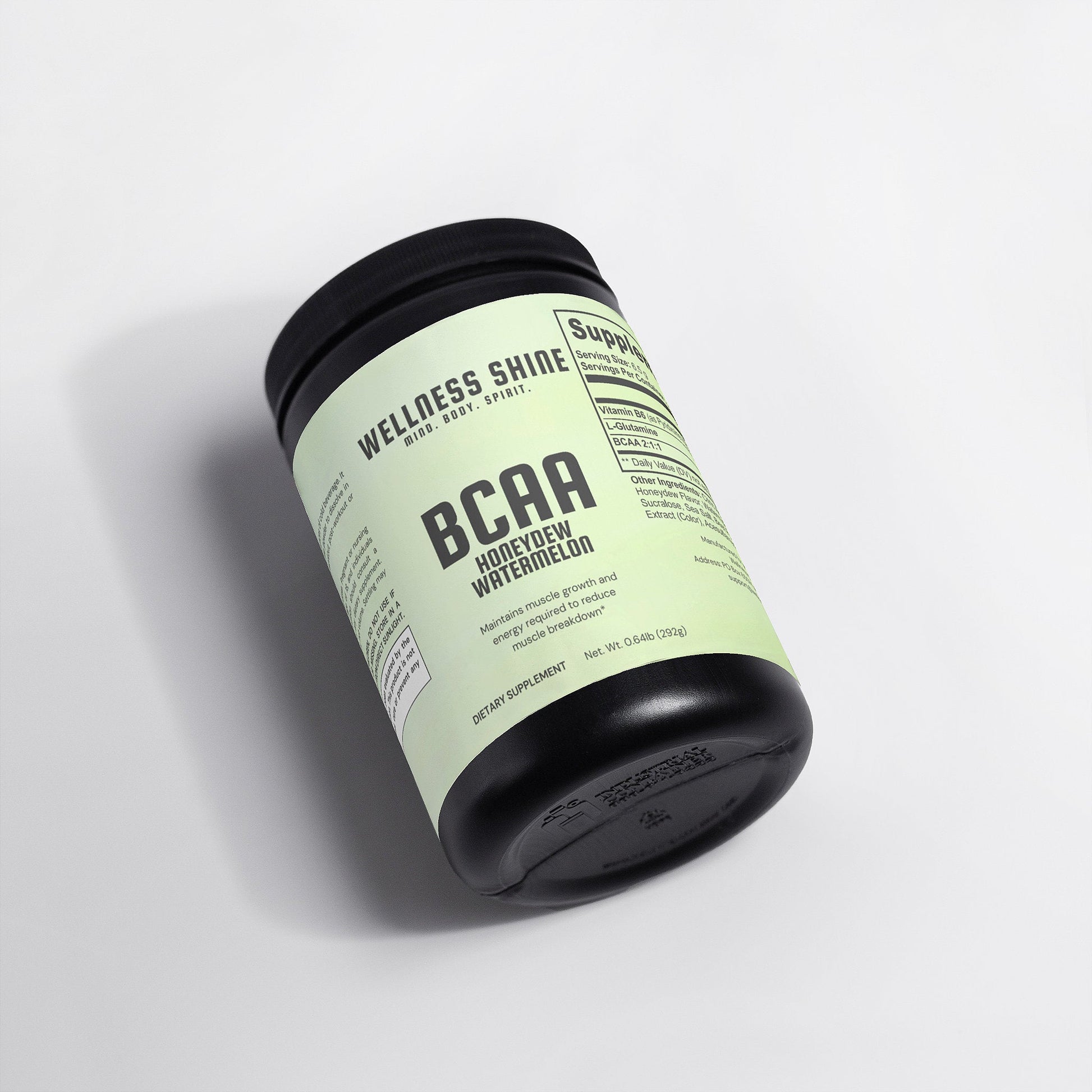 BCAA Post Workout Powder – Honeydew/Watermelon – 292.5g (45 Servings) by Wellness Shine - Wellness Shine