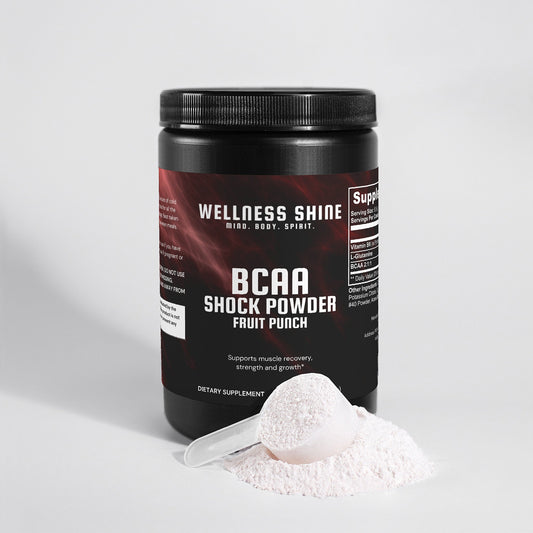 BCAA Shock Powder – Fruit Punch – 292.5g (45 Servings) by Wellness Shine - Wellness Shine