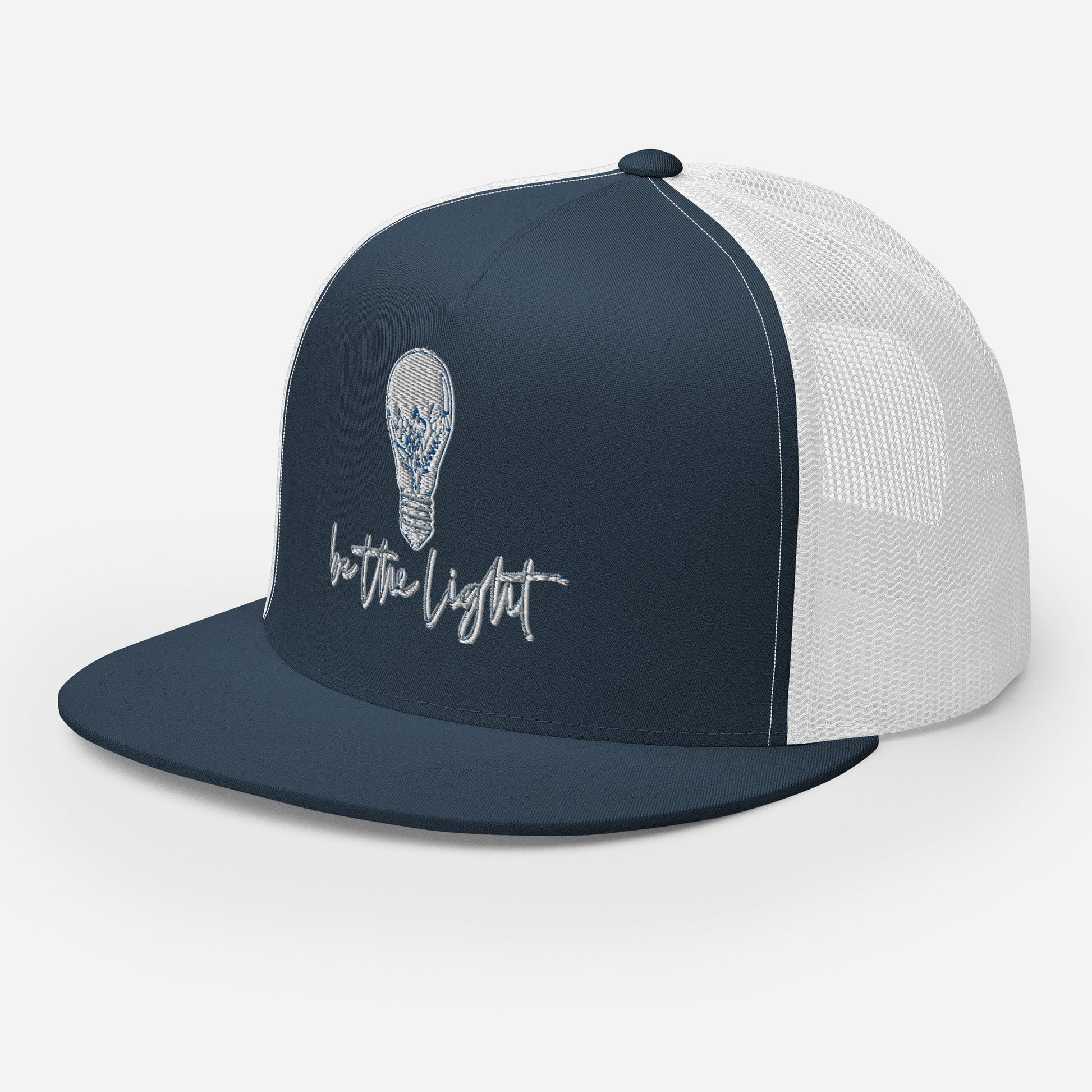 "Be the Light" Christian Hat, Bible Verse Hat, Yupoong 6006 Trucker Cap - Wellness Shine