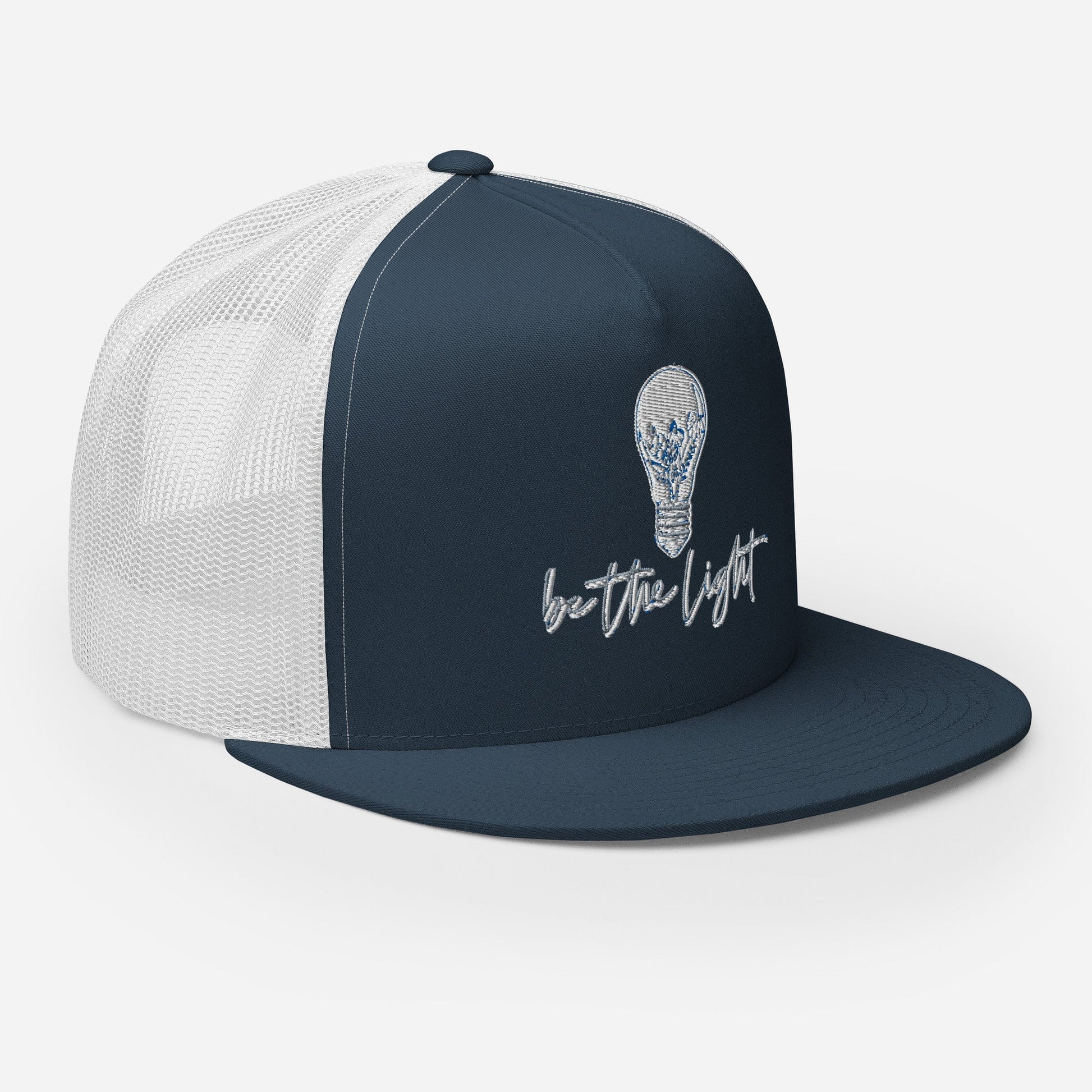 "Be the Light" Christian Hat, Bible Verse Hat, Yupoong 6006 Trucker Cap - Wellness Shine