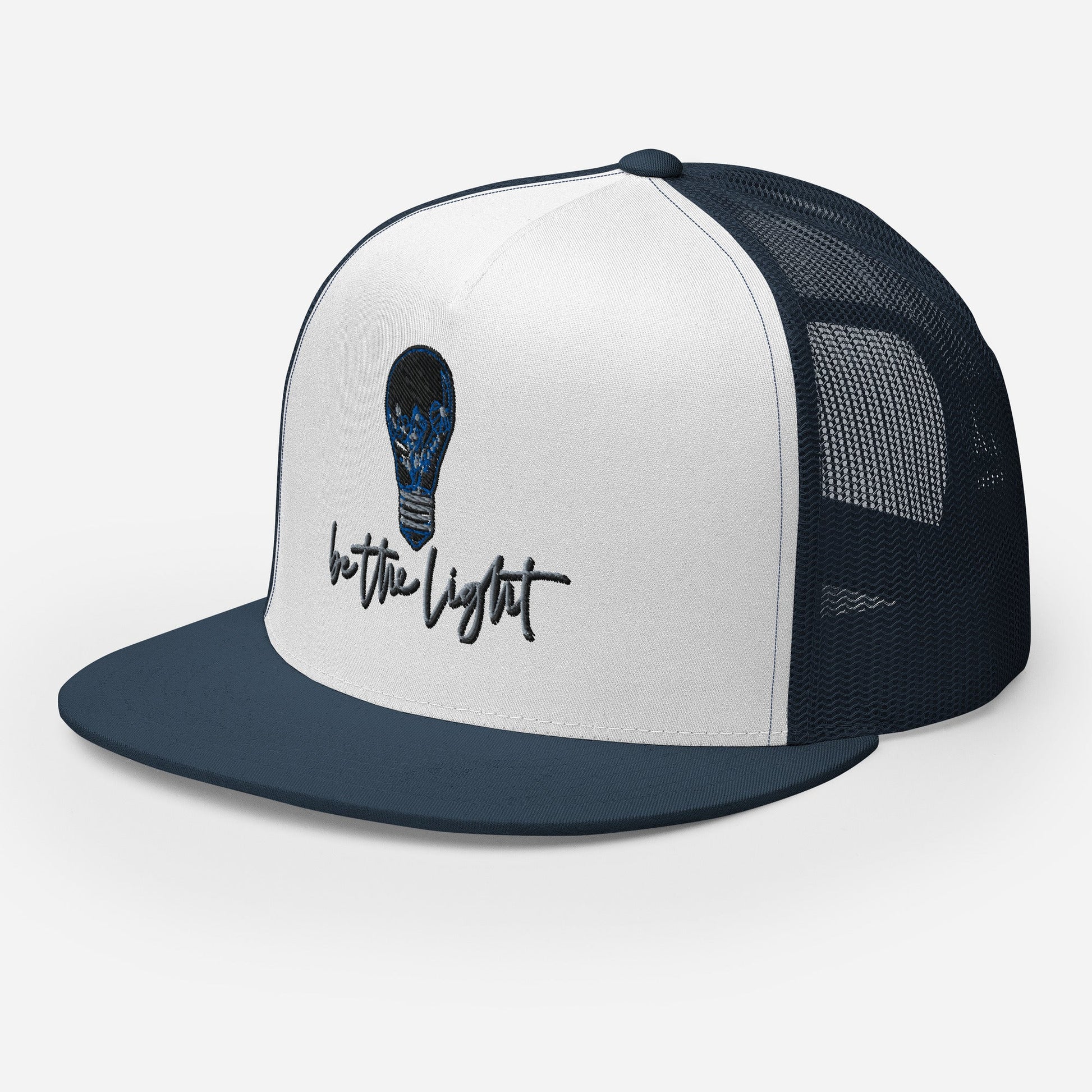"Be the Light" Christian Hat, Bible Verse Hat, Yupoong 6006 Trucker Cap - Wellness Shine