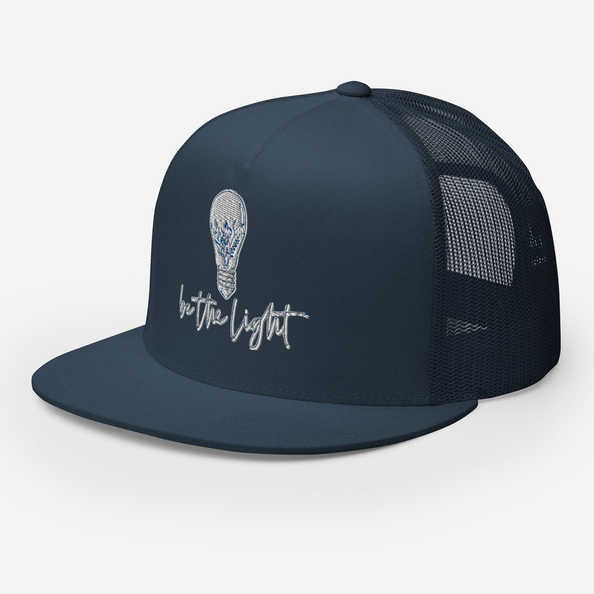 "Be the Light" Christian Hat, Bible Verse Hat, Yupoong 6006 Trucker Cap - Wellness Shine