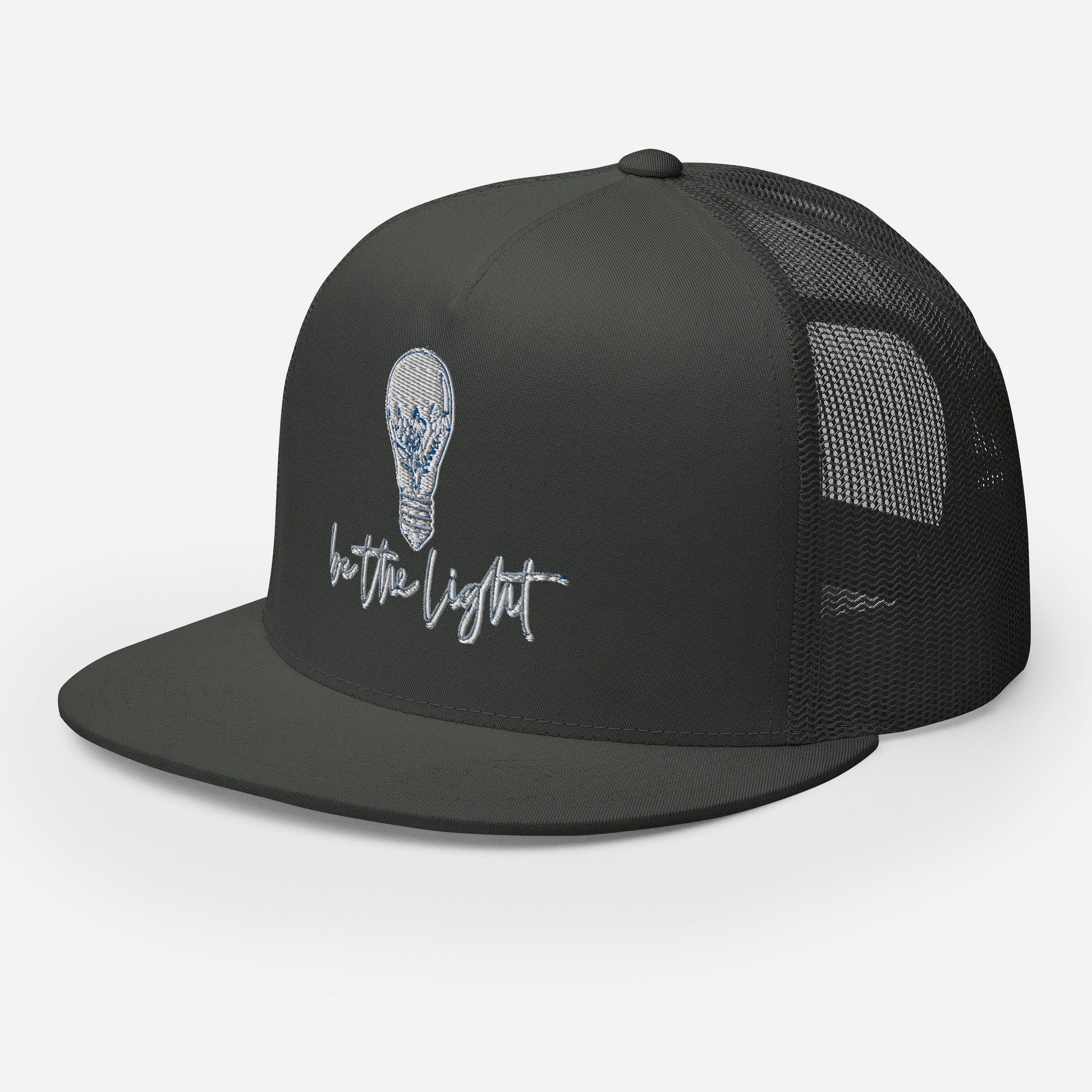 "Be the Light" Christian Hat, Bible Verse Hat, Yupoong 6006 Trucker Cap - Wellness Shine