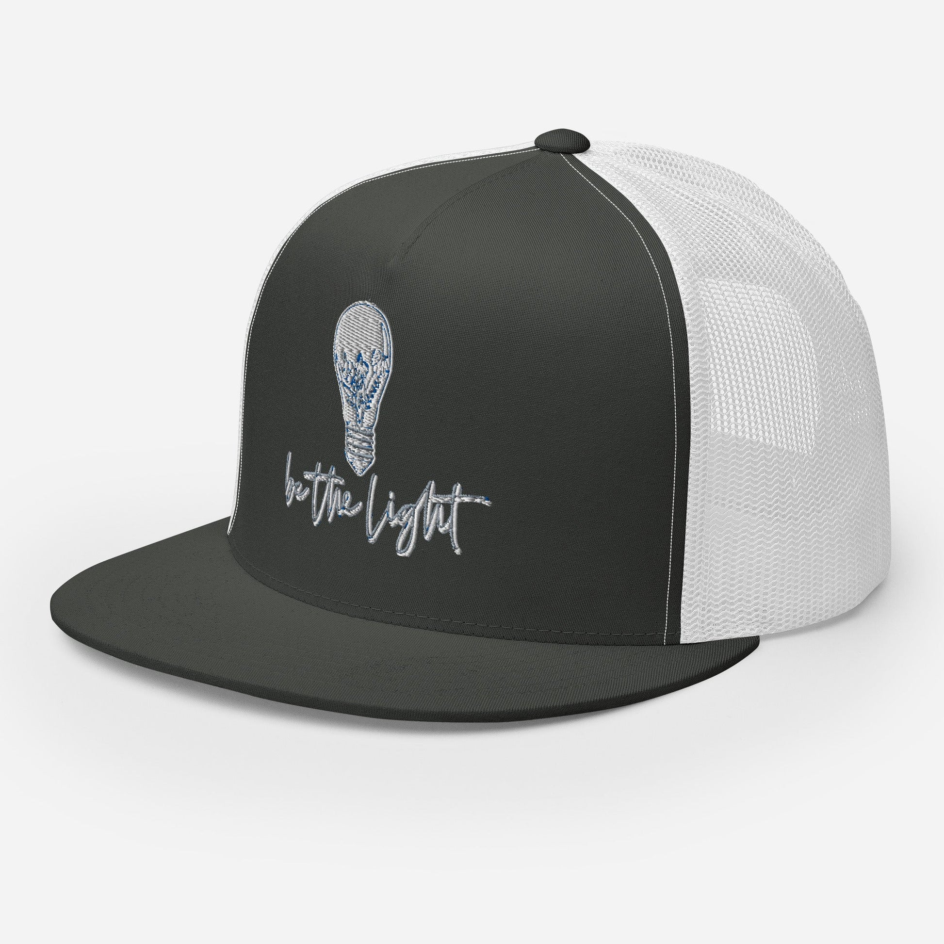"Be the Light" Christian Hat, Bible Verse Hat, Yupoong 6006 Trucker Cap - Wellness Shine