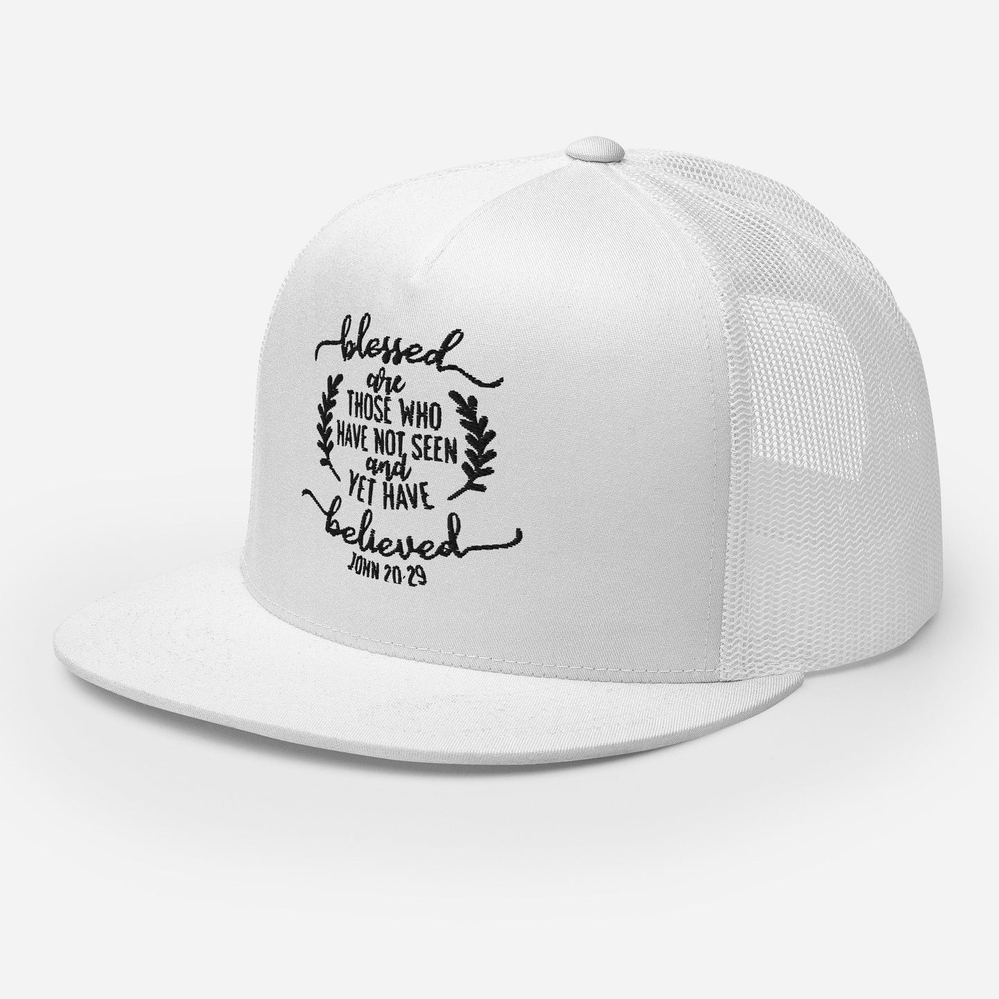 "Blessed Are Those" Christian Hat, Bible Verse Hat, Yupoong 6006 Trucker Cap - Wellness Shine