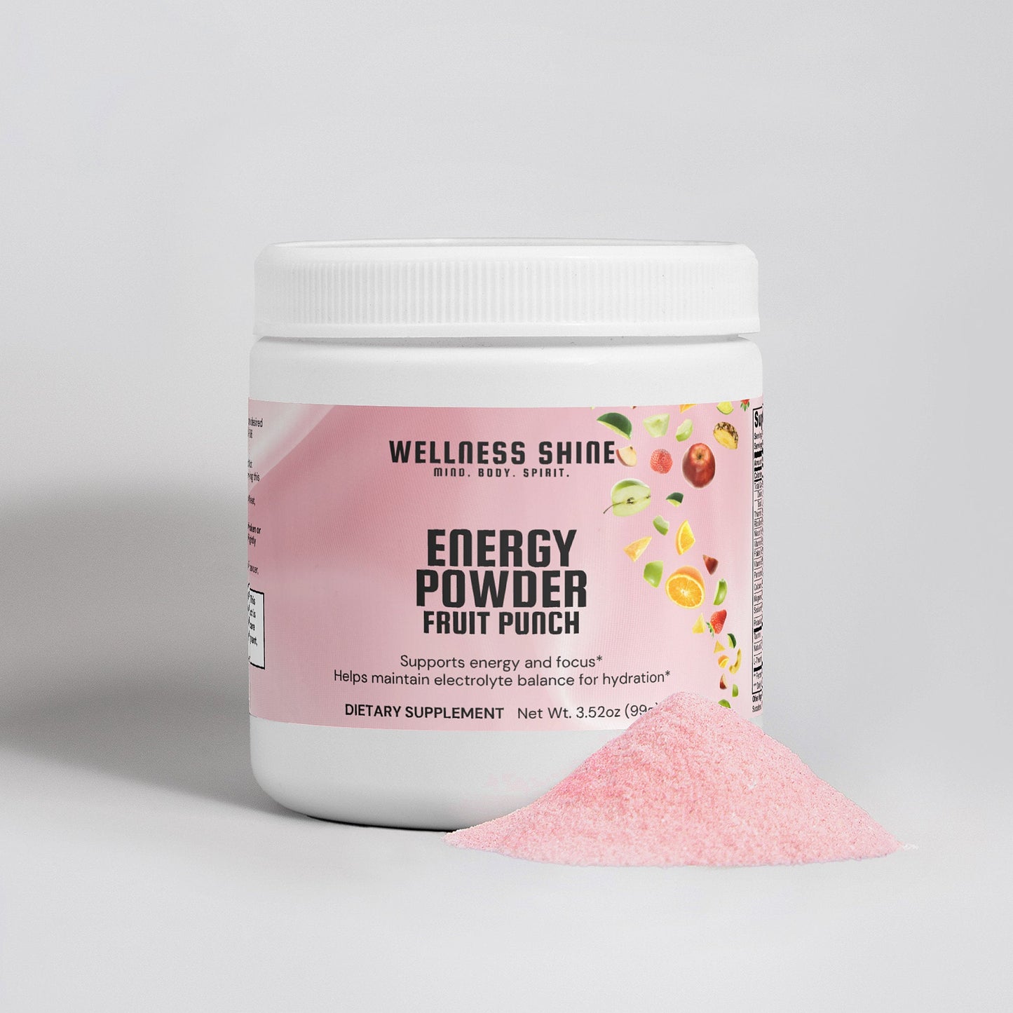 Energy Powder (Fruit Punch) – Energy and Focus Supplement by Wellness Shine - Wellness Shine