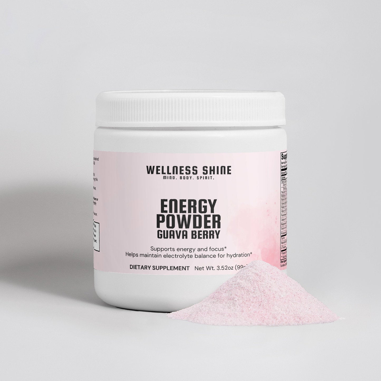 Energy Powder (Guava Berry) – Energy and Focus Supplement by Wellness Shine - Wellness Shine