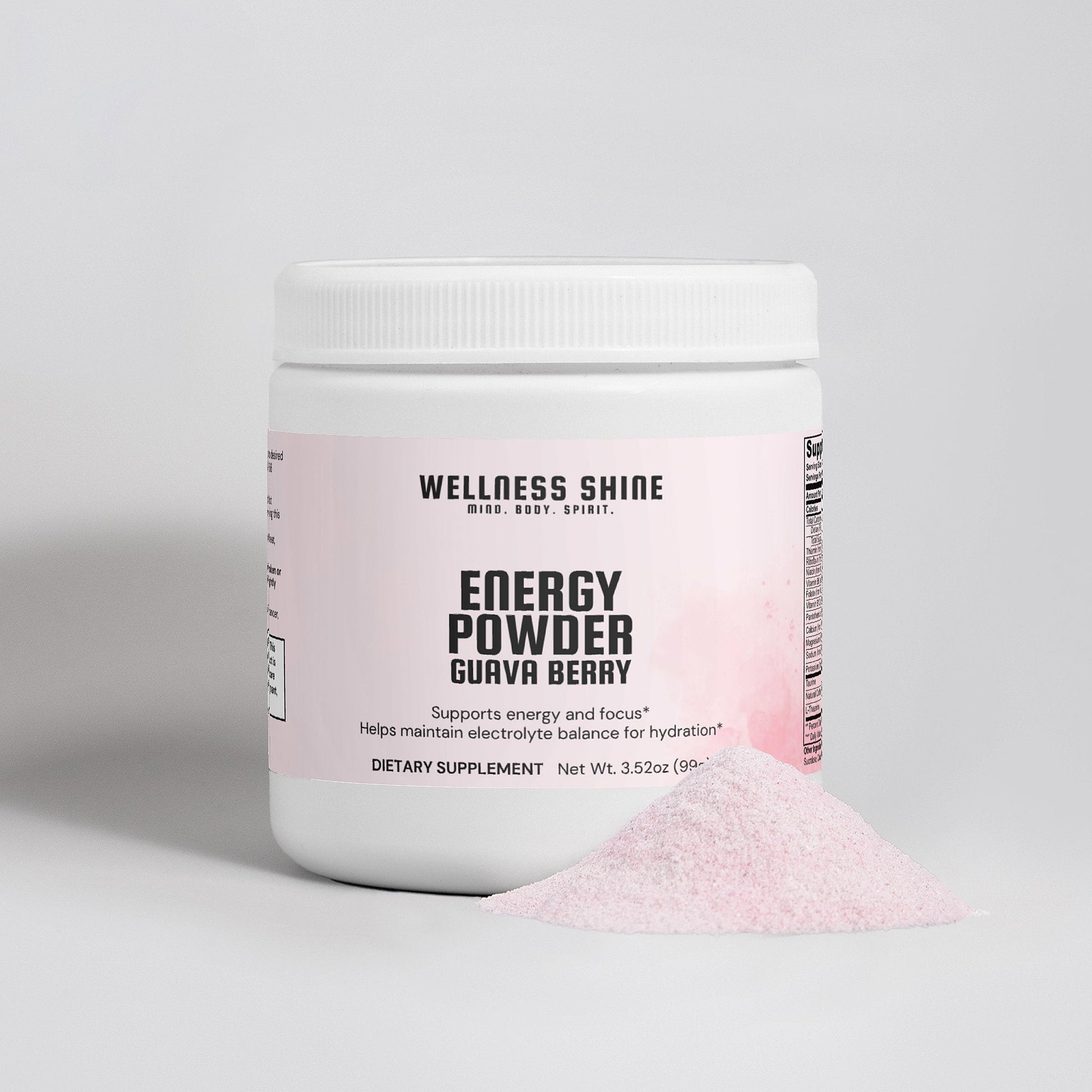 Energy Powder (Guava Berry) – Energy and Focus Supplement by Wellness Shine - Wellness Shine