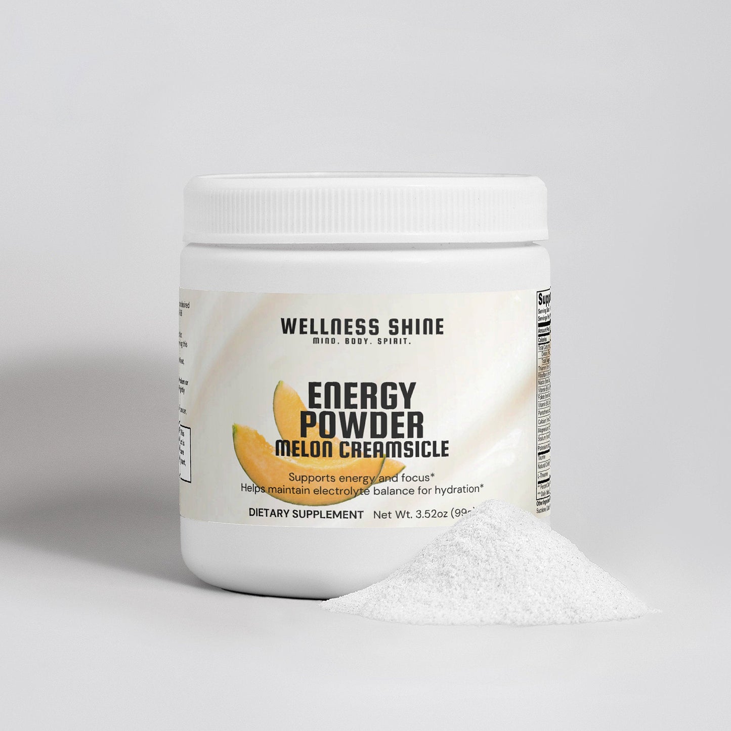 Energy Powder (Melon Creamsicle) – Energy and Focus Supplement by Wellness Shine - Wellness Shine