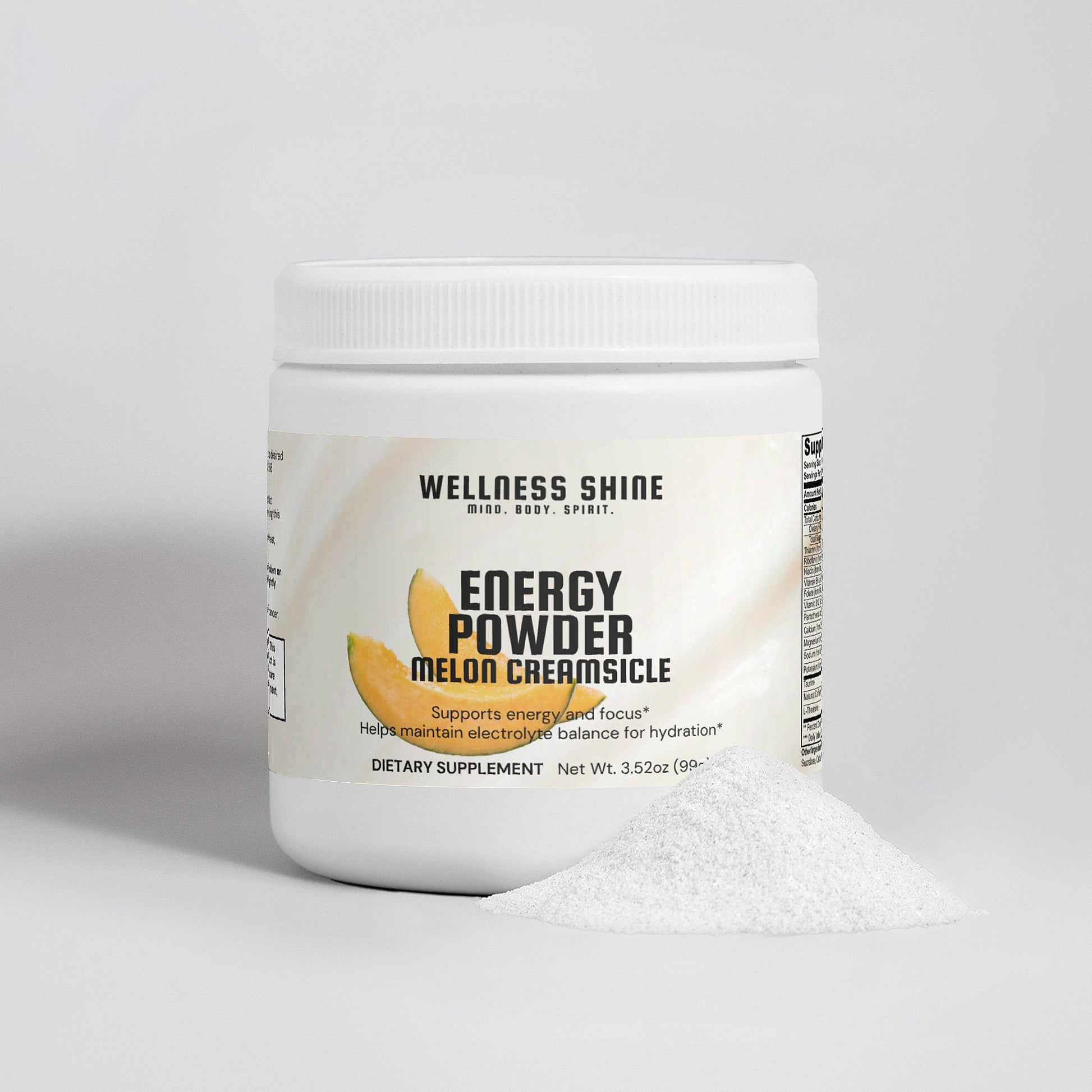 Energy Powder (Melon Creamsicle) – Energy and Focus Supplement by Wellness Shine - Wellness Shine