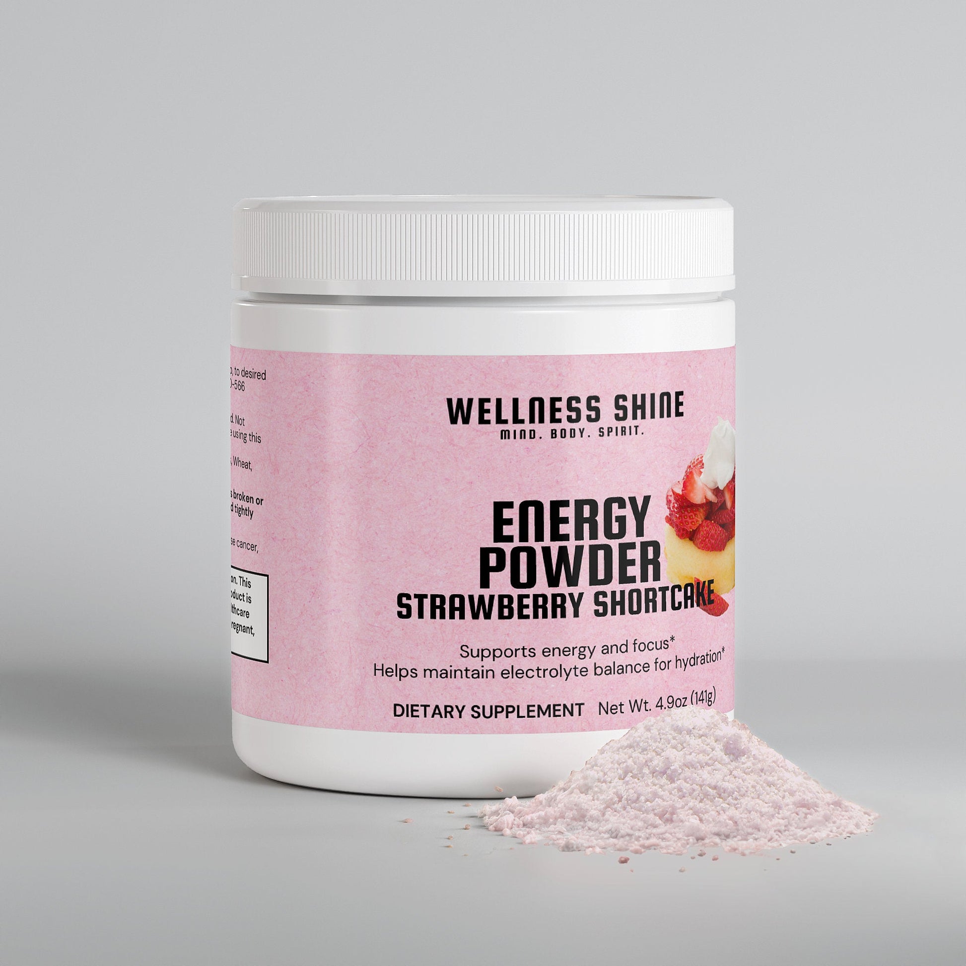 Energy Powder (Strawberry Shortcake) – Energy and Focus Supplement by Wellness Shine - Wellness Shine