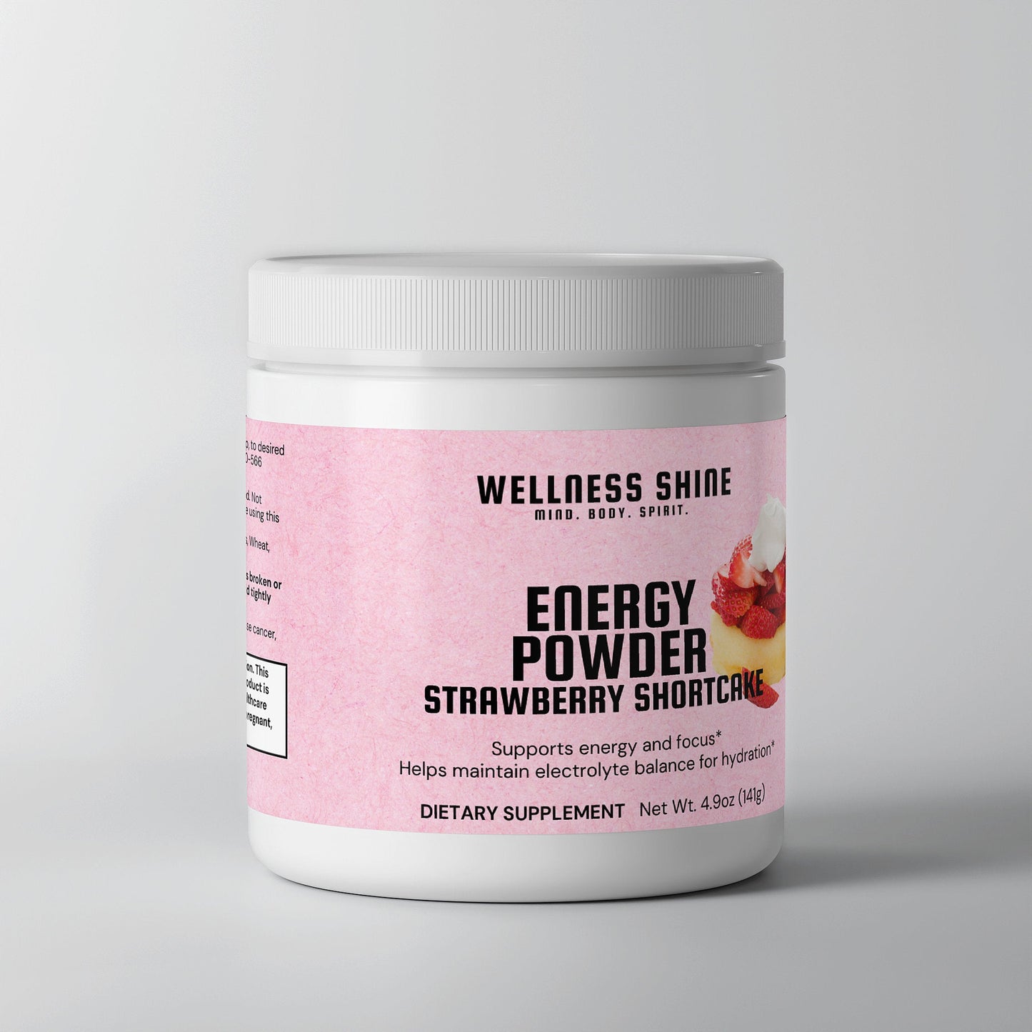 Energy Powder (Strawberry Shortcake) – Energy and Focus Supplement by Wellness Shine - Wellness Shine