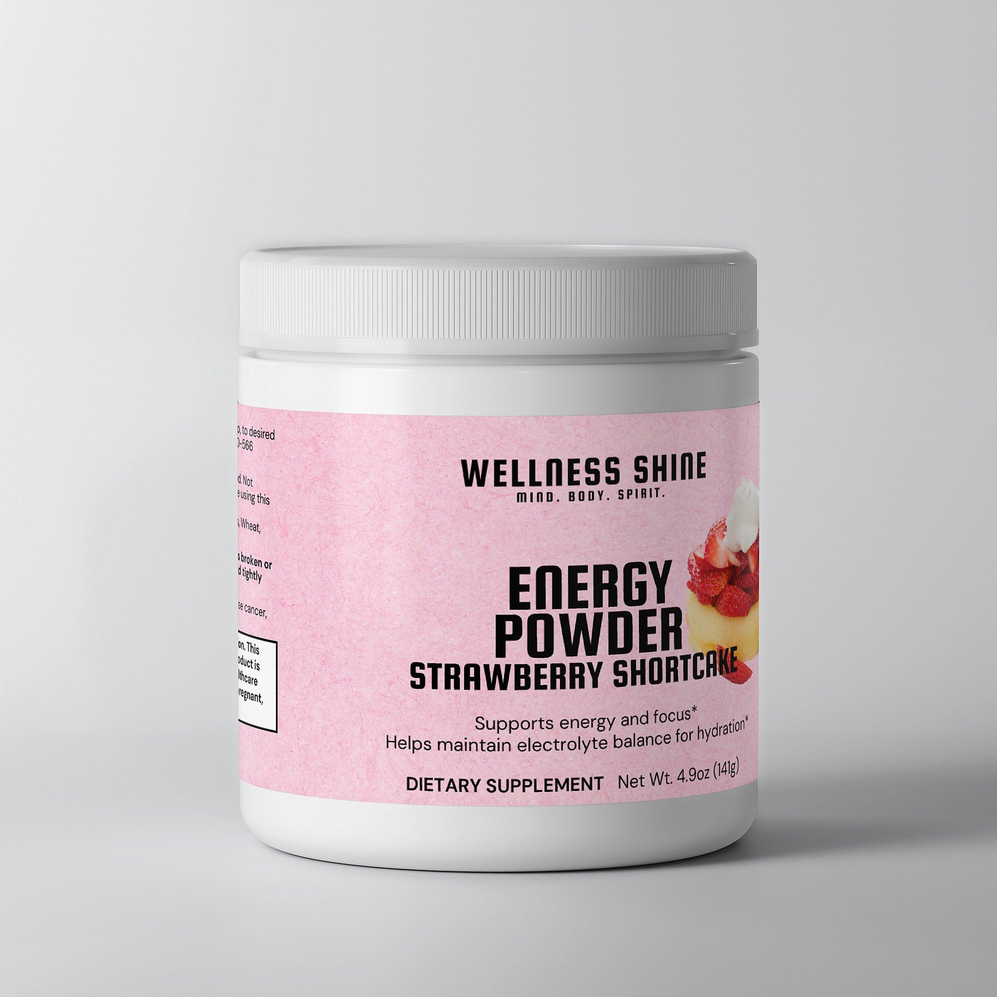 Energy Powder (Strawberry Shortcake) – Energy and Focus Supplement by Wellness Shine - Wellness Shine