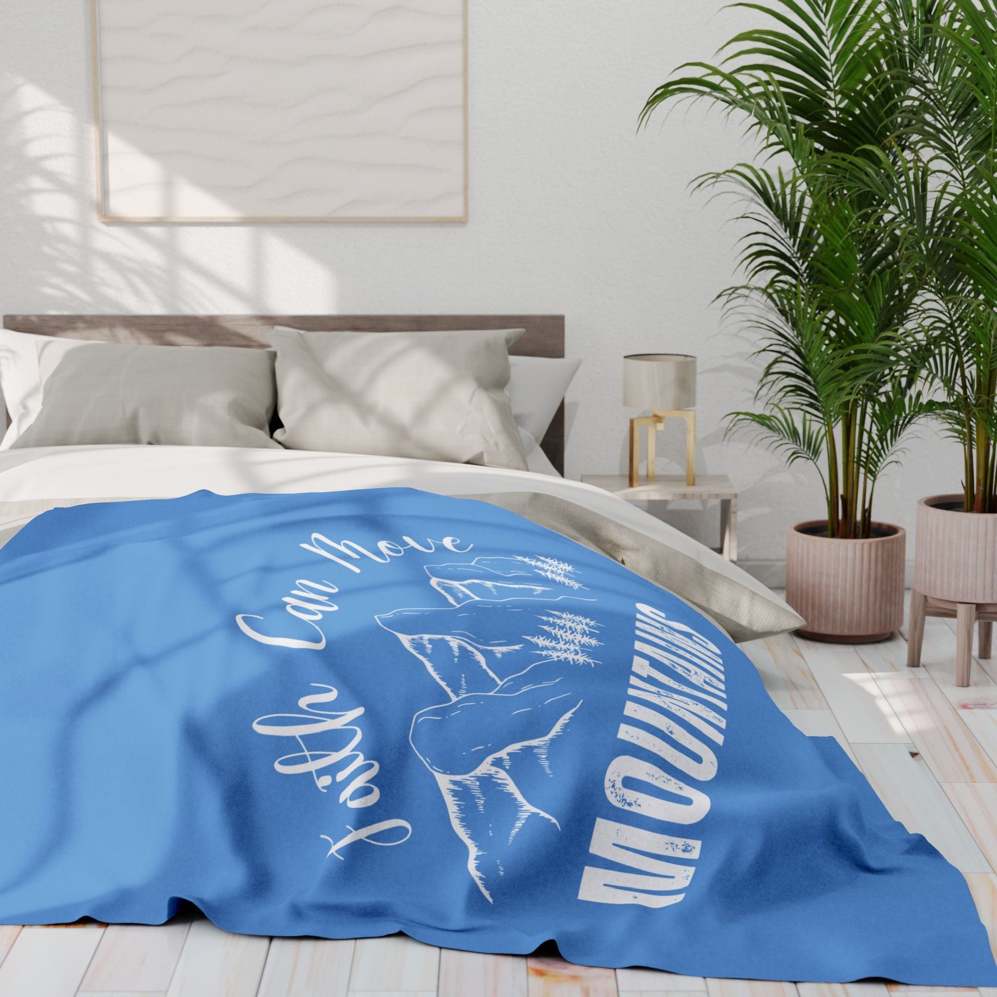 Faith Can Move Mountains Fleece Blanket - Wellness Shine