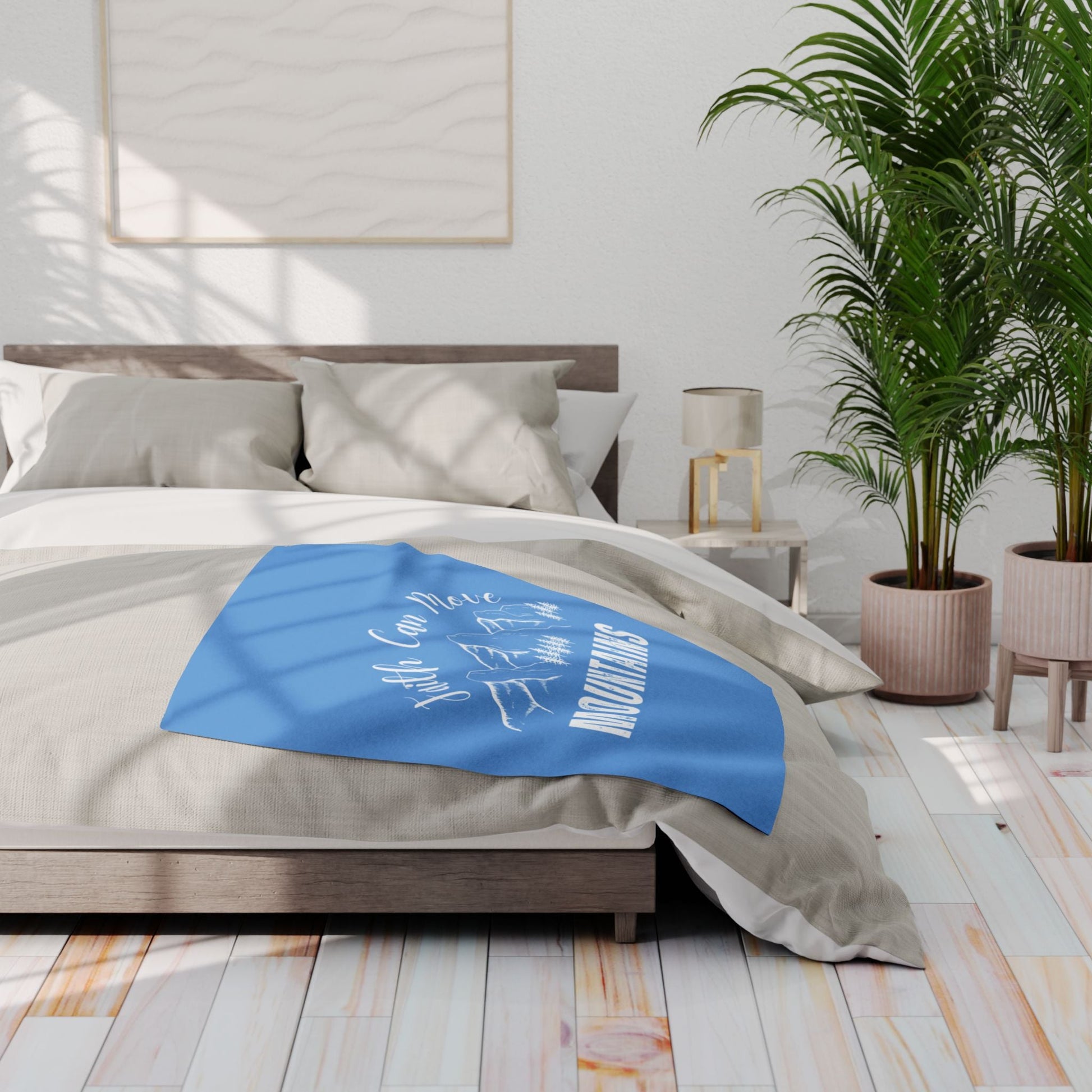Faith Can Move Mountains Fleece Blanket - Wellness Shine